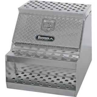 Buyers Products Aluminum Heavy Duty Step Truck Box   Smooth/Diamond Plate, 18in.