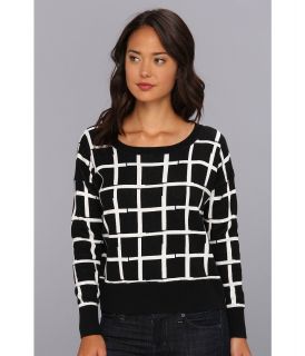 French Connection Paint Check Knits 78AEU Womens Sweater (Black)