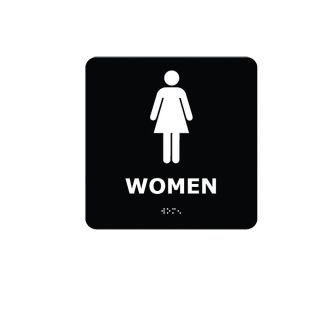 Nmc Ada Compliant Braille Signs   8X8   Women Symbol   Black