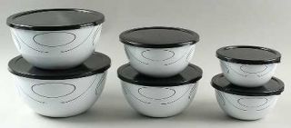 Corning Simple Lines 12 Piece Metal Bowl Set w/Plastic Lids, Fine China Dinnerwa