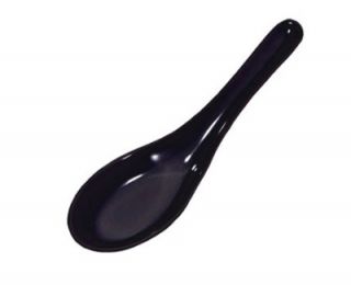 Town Food Service 1 oz Chinese Soup Spoon, Melamine Black, 5 5/8 in