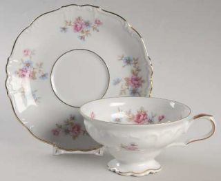 Edelstein Florence Footed Cup & Saucer Set, Fine China Dinnerware   Maria Theres