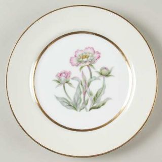 Mikado Harmony Salad Plate, Fine China Dinnerware   Cream Rim,Pink Floral Center