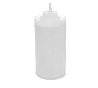 Winco 32 oz Plastic Squeeze Bottle, Wide Mouth, Clear