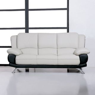 Beverly Hills Furniture Inc 117 Leather Sofa   Tan/Black   117 G/B SOFA
