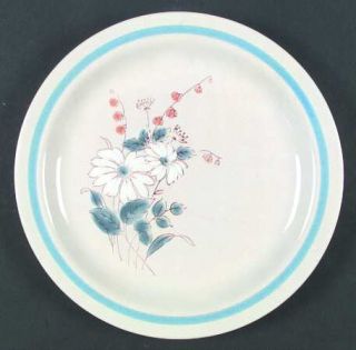 Imoco Erin Dinner Plate, Fine China Dinnerware   White Flowers,Blue Leaves,Blue
