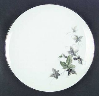 Noritake Kerrie Dinner Plate, Fine China Dinnerware   Green&Gray Leaves,Coupe,Pl