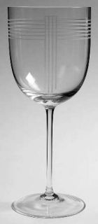 Ralph Lauren Randolph Water Goblet   Clear, Gray Cut Lines, No Trim