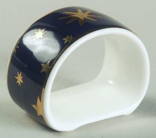 Sakura Galaxy Blue (Indonesia) Napkin Ring, Fine China Dinnerware   Gold Stars O