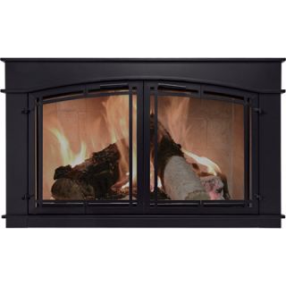 Pleasant Hearth Fieldcrest Fireplace Glass Door   Black, Model# FC 5902