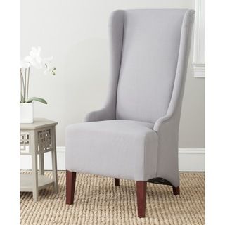 Becall Arctic Grey Dining Chair (Arctic greyIncludes One (1) chairMaterials Birchwood and terelyne/ cotton fabricFinish Cherry mahoganySeat dimensions 22.2 inches width and 18.3 inches depthSeat height 19.9 inchesDimensions 47 inches high x 24 inche