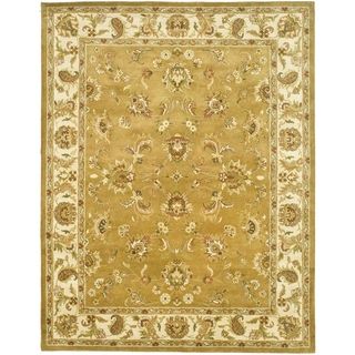 Handmade Heritage Tabriz Mocha/ Ivory Wool Rug (83 X 11) (GoldPattern OrientalTip We recommend the use of a non skid pad to keep the rug in place on smooth surfaces.All rug sizes are approximate. Due to the difference of monitor colors, some rug colors 