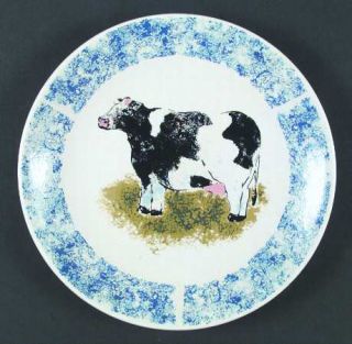 Tabletops Unlimited Country Barn Cow Coupe Soup Bowl, Fine China Dinnerware   Bl