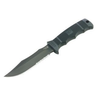 SOG Knives E37TK SEAL Pup Elite Partially Serrated Fixed Blade Knife Black TiNi