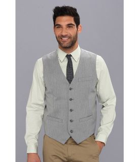 Perry Ellis Solid Herringbone Vest Mens Vest (Gray)