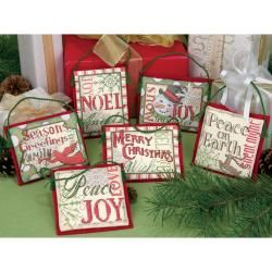 Christmas Sayings Ornaments Counted Cross Stitch Kit up To 4 Set Of Six