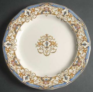 Gien Dionysos 12 Chop Plate/Round Platter, Fine China Dinnerware   Blue&Yellow