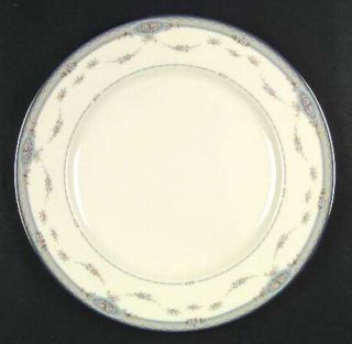 Noritake Impetuous Dinner Plate, Fine China Dinnerware   Gray Border,Flower Swag