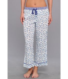 P.J. Salvage Aqua Marine Woven Cropped Pajama Pant Womens Pajama (White)