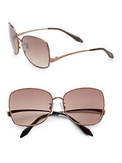 Square Metal Sunglasses   Brown
