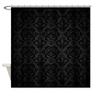  Elegant Black Flourish Shower Curtain  Use code FREECART at Checkout