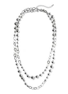 Catherines Womens Metallic Ball Necklace