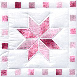 Jack Dempsey Stamped Pink/white Quilt Blocks