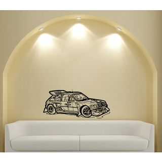 Rally Race Vinyl Wall Decal (Glossy blackMaterials VinylQuantity One (1) decalSetting IndoorDimensions 25 inches high x 35 inches wide )