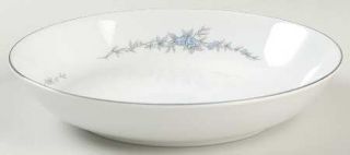 Mikasa Annbelle Coupe Soup Bowl, Fine China Dinnerware   Blue Flowers, Gray Leav
