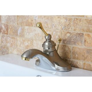 Vintage Satin Nickel/ Polished Brass 4 inch Centerset Metal Bathroom Faucet