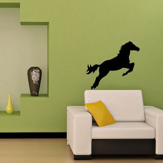 Beautiful Jumping Horse Animal Black Vinyl Wall Decal (Glossy blackEasy to apply; instructions includedDimensions 25 inches wide x 35 inches long )