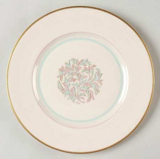 Franciscan Rossmore Salad Plate, Fine China Dinnerware   Turquoise & Pink Leaves