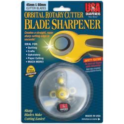 Yellow Orbital Rotary Blade Sharpener With Improved Cutting Angle