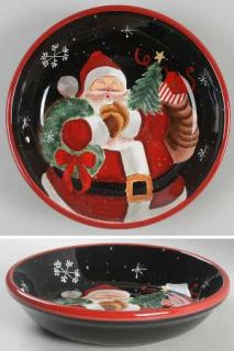 Mister Claus 9 Individual Pasta Bowl, Fine China Dinnerware   Santa On Black, C