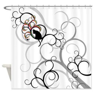  Rainbow Cat and Bird Shower Curtain  Use code FREECART at Checkout