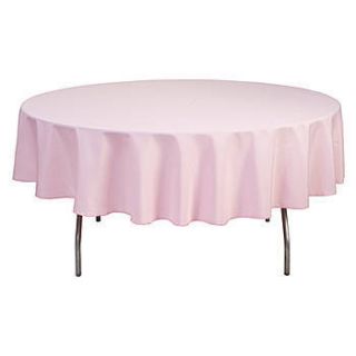 Pink Round Polyester Tablecloth