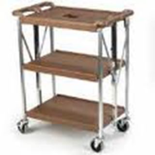 Carlisle Fold N Go Cart, Three Shelves, Small, Tan