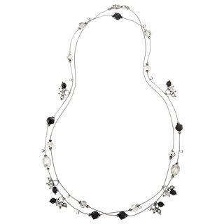 Hematite Jet Bead Illusion Necklace, Black