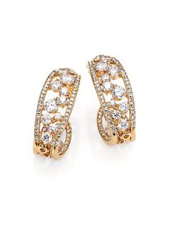 Adriana Orsini Celestial J Hoop Earrings   Gold