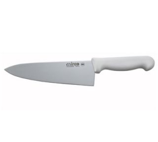 Winco 8 in Wide Cooks Knife w/ White Polypropylene Handle
