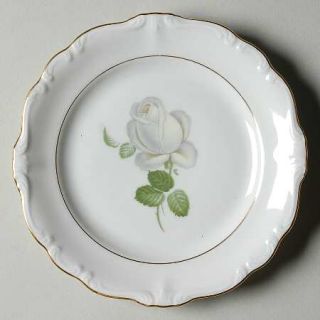 Johann Haviland White Rose Bread & Butter Plate, Fine China Dinnerware   Pompado