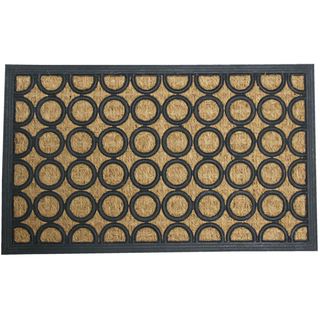 Rubber cal Tranquil Pattern Rubber Coir Doormat (18 X 30) (Black/brownStyle Indoor/OutdoorPattern GeometricTip We recommend the use of a non skid pad to keep the rug in place on smooth surfaces.All rug sizes are approximate. Due to the difference of mo