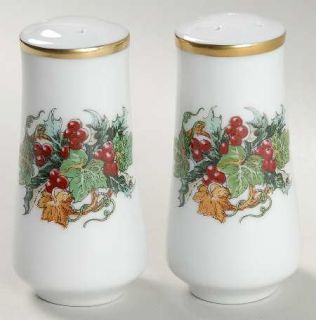 Royal Gallery The Holly And The Ivy Salt & Pepper Set, Fine China Dinnerware   H