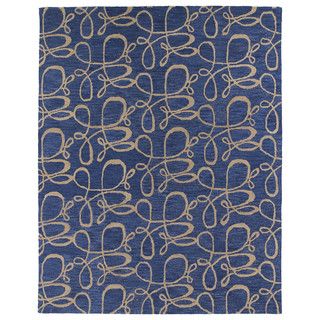 Hand tufted Zoe Blue Signature Wool Rug (8x10)