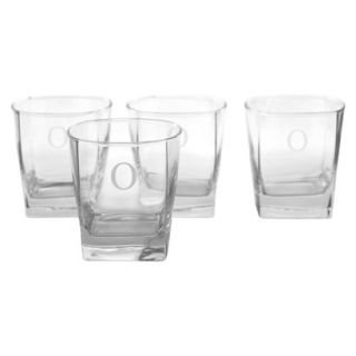 Personalized Monogram Whiskey Glass Set of 4   O