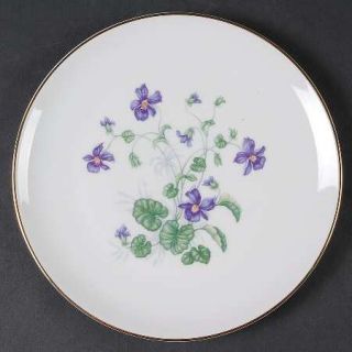 Heinrich   H&C Violet Salad Plate, Fine China Dinnerware   Violets,Smooth,Coupe