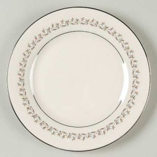 Royal Castle Radiance Salad Plate, Fine China Dinnerware   Ivory Body, White/Bro