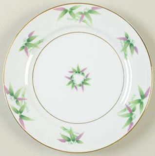 Harmony House China Mandarin Salad Plate, Fine China Dinnerware   Pink/Green Lea