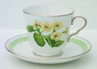 Spode Country Lane Footed Cup & Saucer Set, Fine China Dinnerware   Red, Yellow
