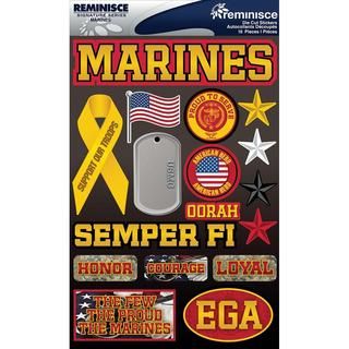 Signature Dimensional Stickers 4.5 X6 Sheet  Marines